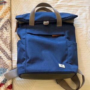 Ori London Navy Roll-Top Backpack Medium